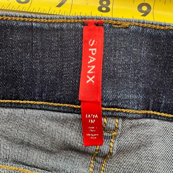 SPANX Women's Dark Wash Pull-On Bootcut Denim Jeans‎ Size M Tall Inseam 33" - Picture 3 of 9
